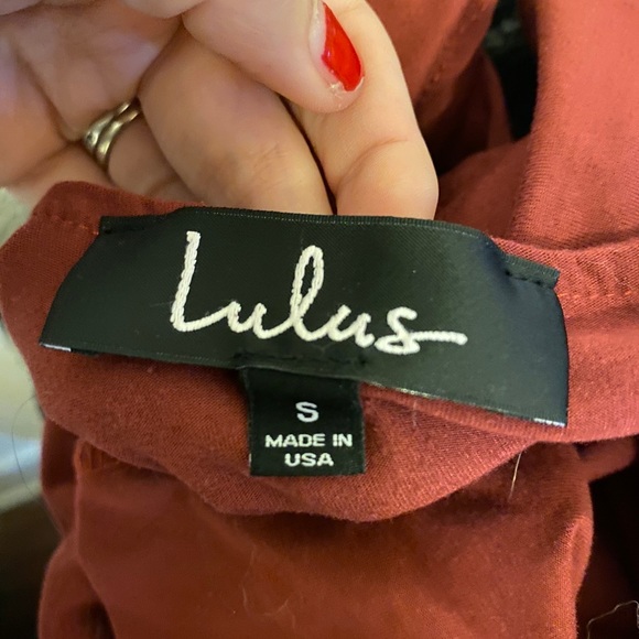 Lulus brick red ruffle long sleeve bodysuit - Picture 7 of 7